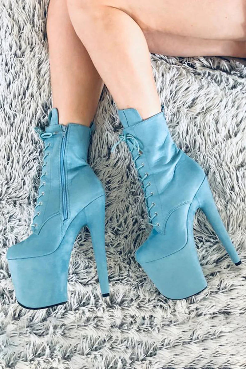 Hella Heels BabyDoll 8inch Boots - Baby Blue - Image 2