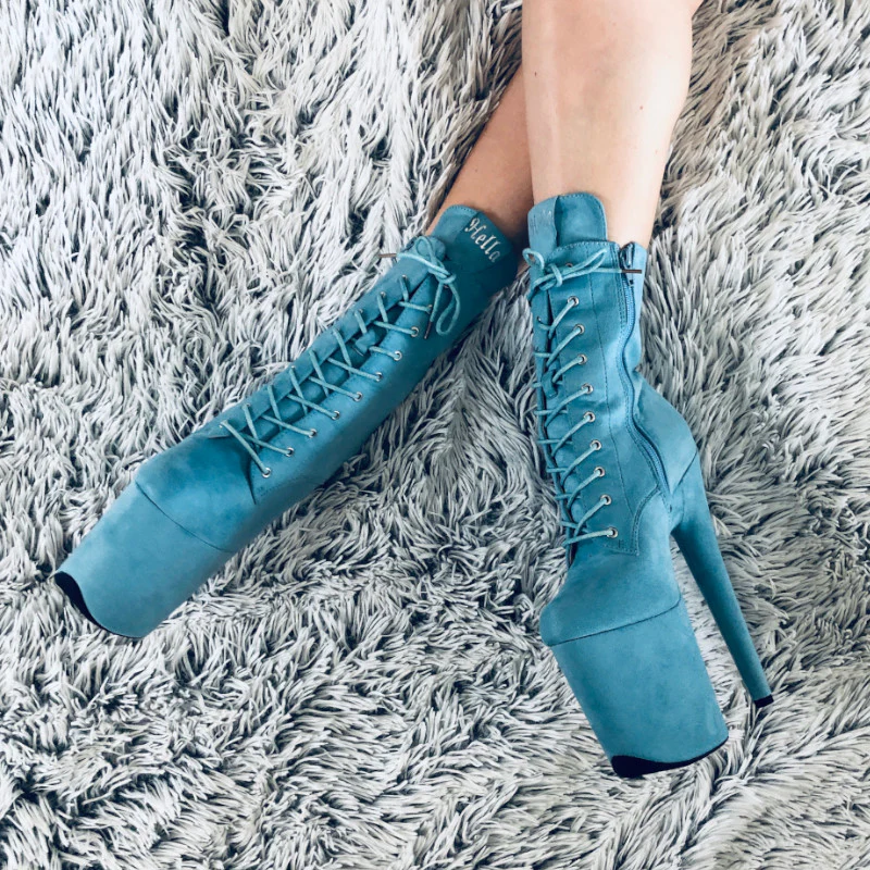 Hella Heels BabyDoll 8inch Boots - Baby Blue - Image 4