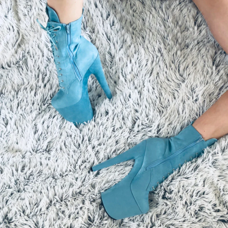 Hella Heels BabyDoll 8inch Boots - Baby Blue - Image 5