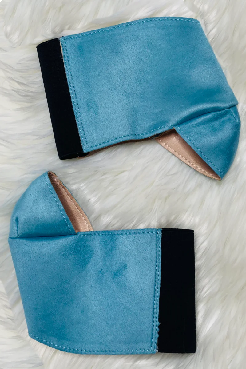 Hella Heels Classique 7Inch Boot Protector - Baby Blue Faux Suede