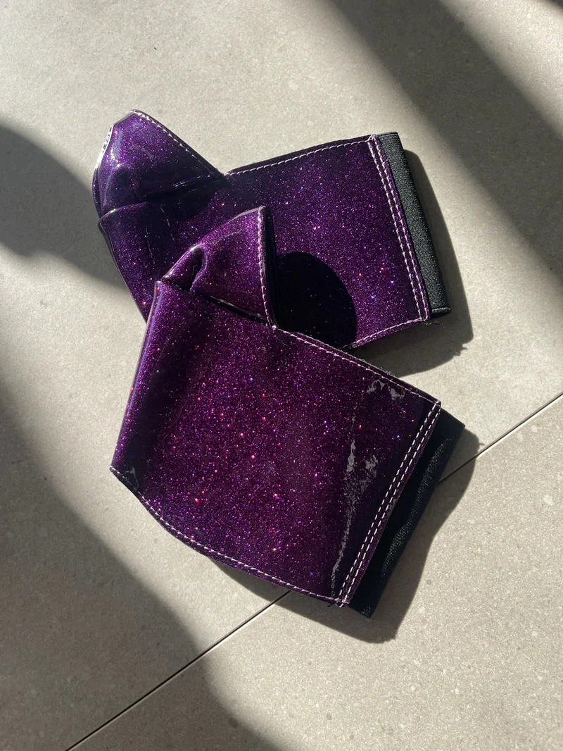 Hella Heels Classique 7Inch Boot Protector - Purple Rain Glitterati