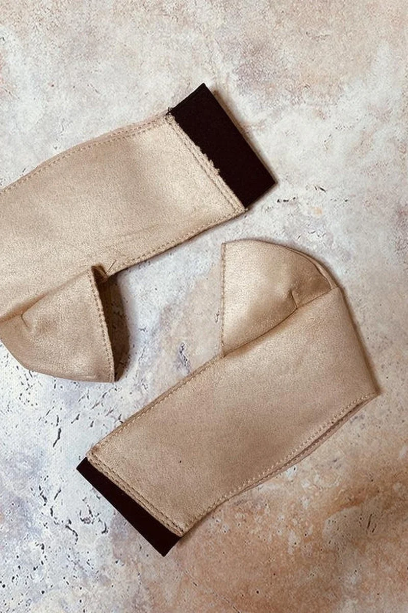 Hella Heels Classique 7Inch Boot Protector - Sand Faux Suede - Image 3