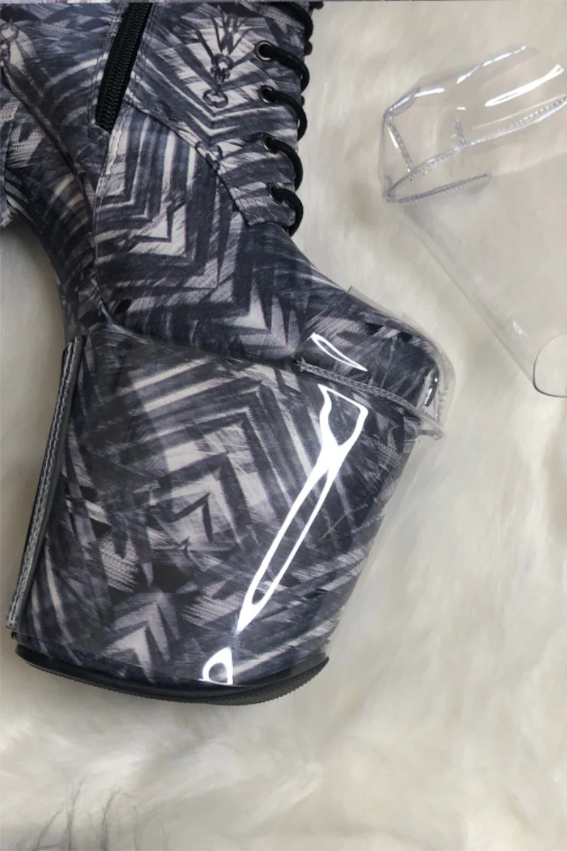 Hella Heels Classique 8inch Boot Protector - Clear (Black Back) - Image 3