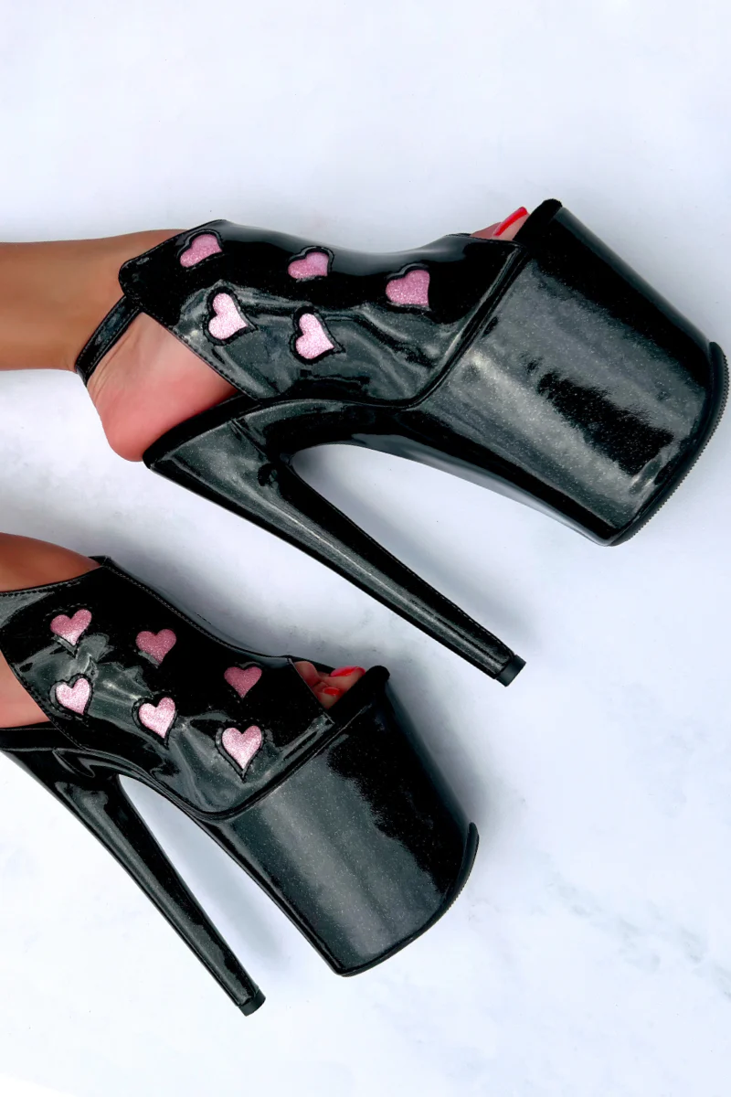 Hella Heels Cupids Chokehold Shield 8inch Stilettos - Black - Image 2