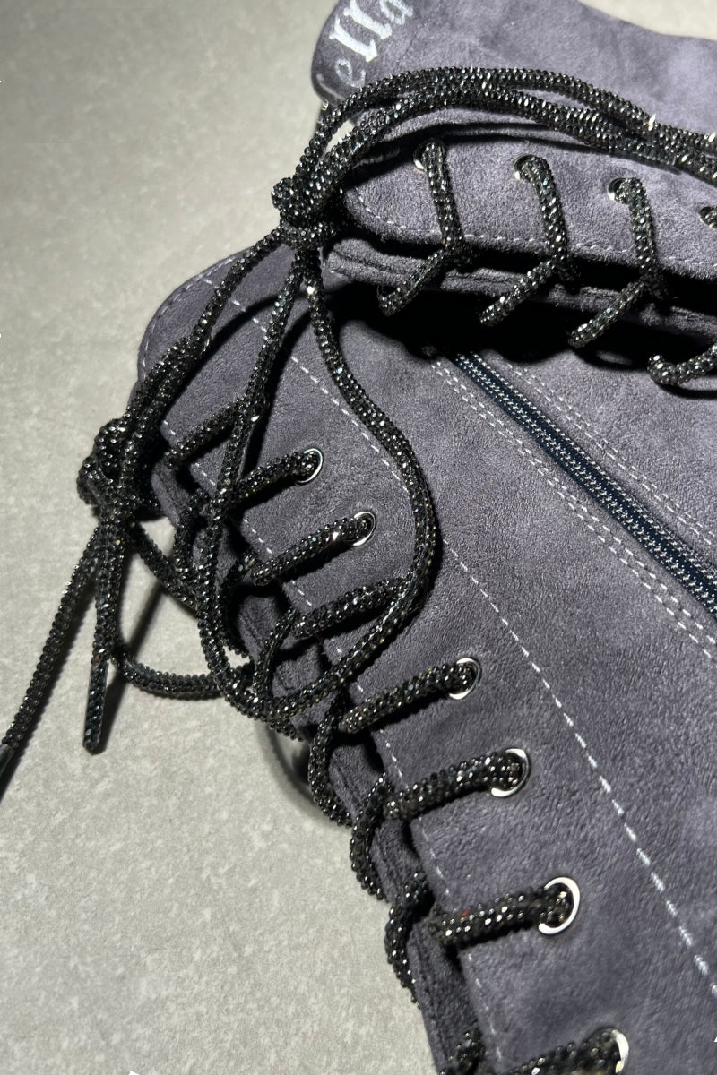 Hella Heels Diamonte Shoe Laces - Dark - Image 2