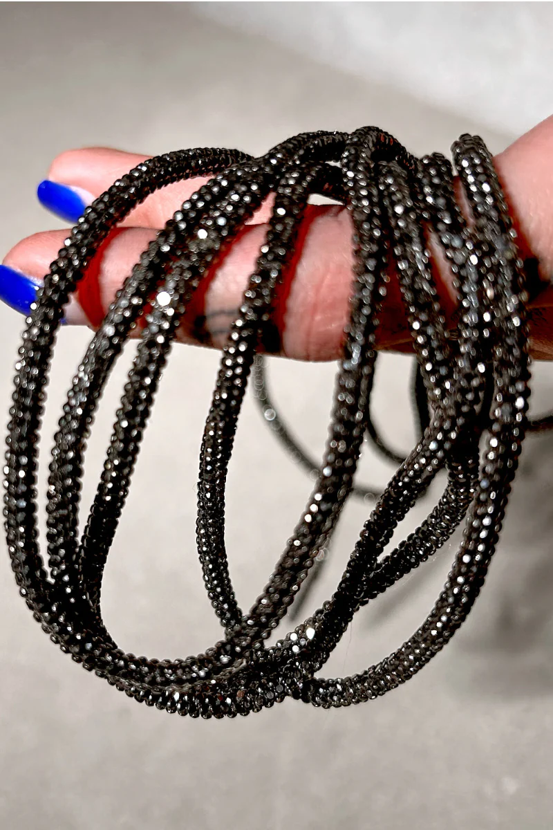 Hella Heels Diamonte Shoe Laces - Dark - Image 3