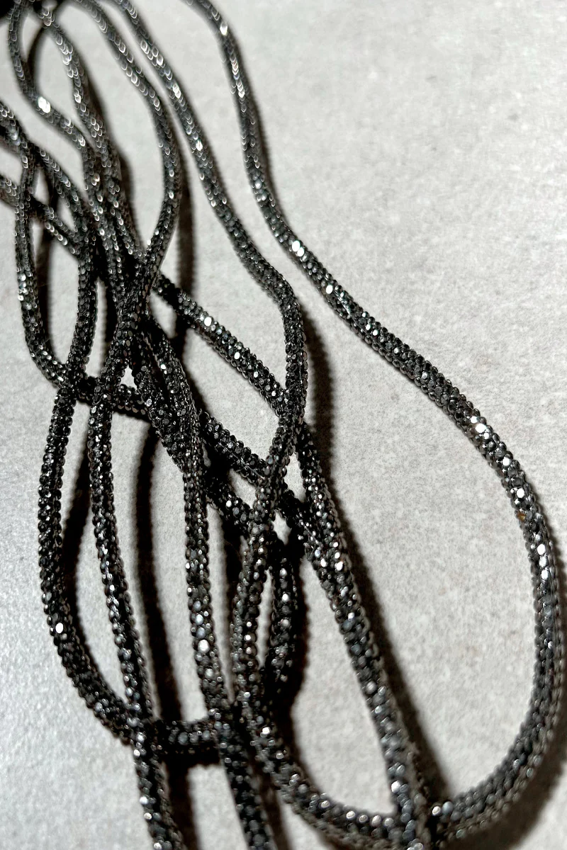 Hella Heels Diamonte Shoe Laces - Dark - Image 4