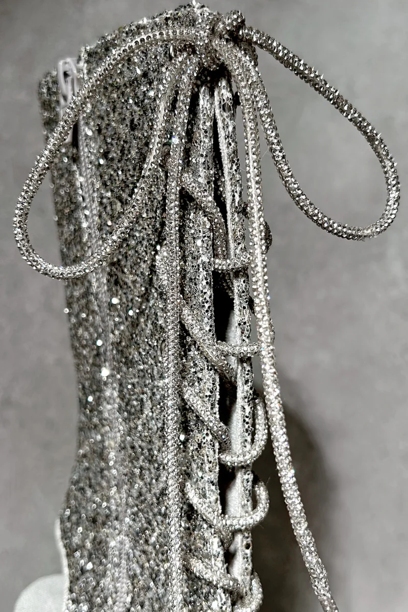 Hella Heels Diamonte Shoe Laces - Silver - Image 3