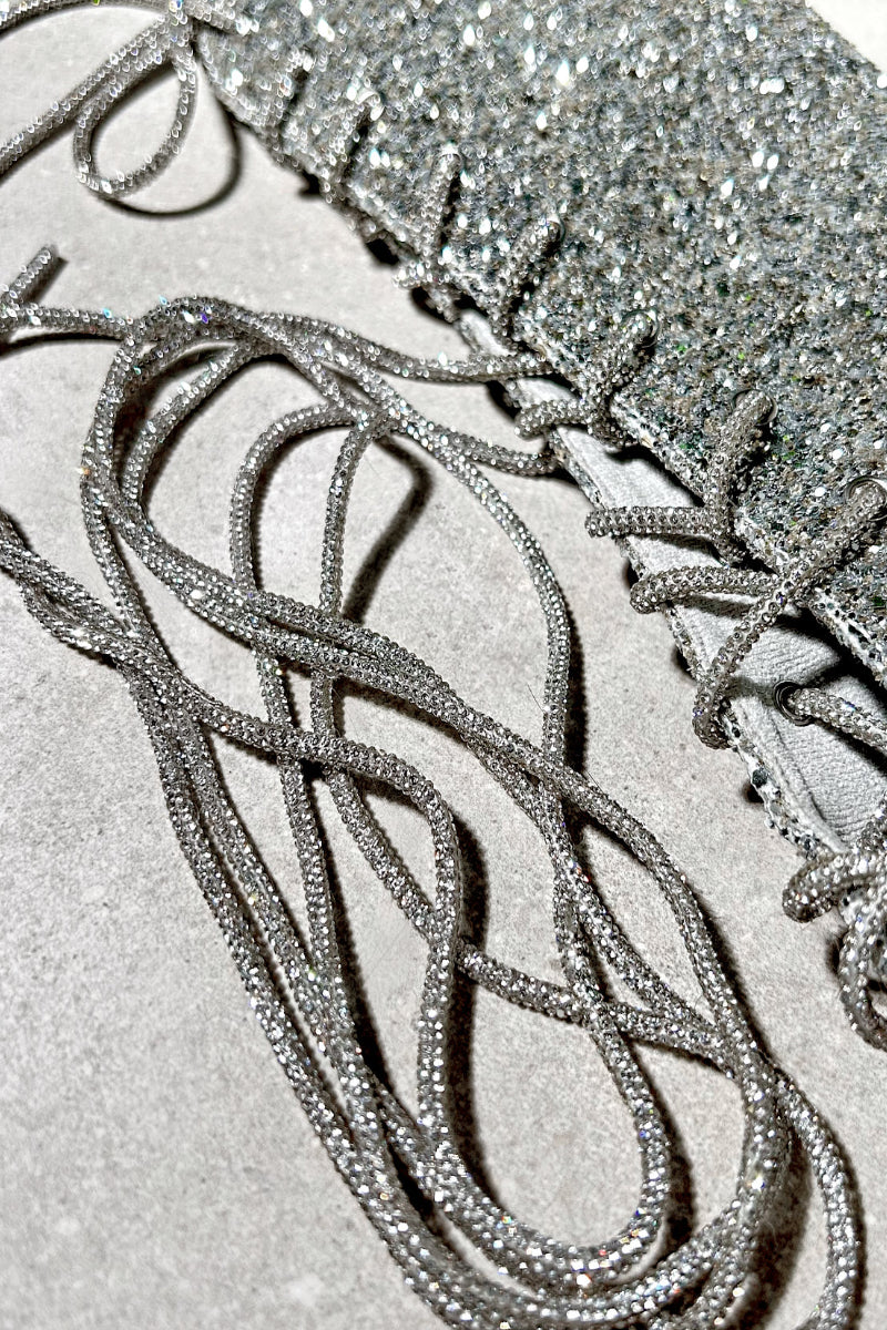 Hella Heels Diamonte Shoe Laces - Silver - Image 4