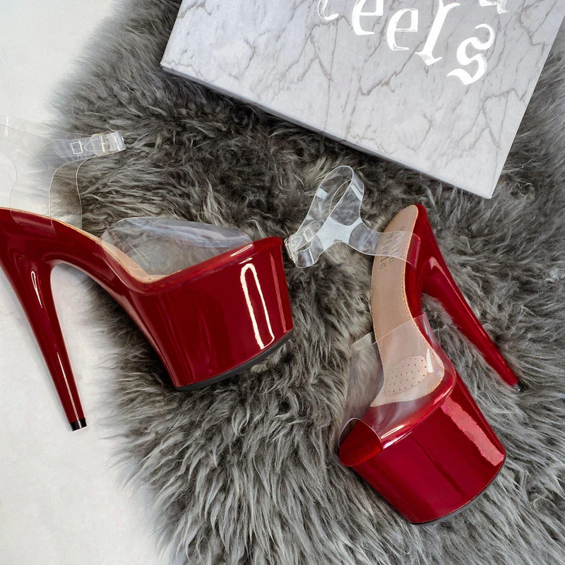 Hella Heels Gloss 7inch Classic Stilettos (New Fit) - Chilli - Image 3