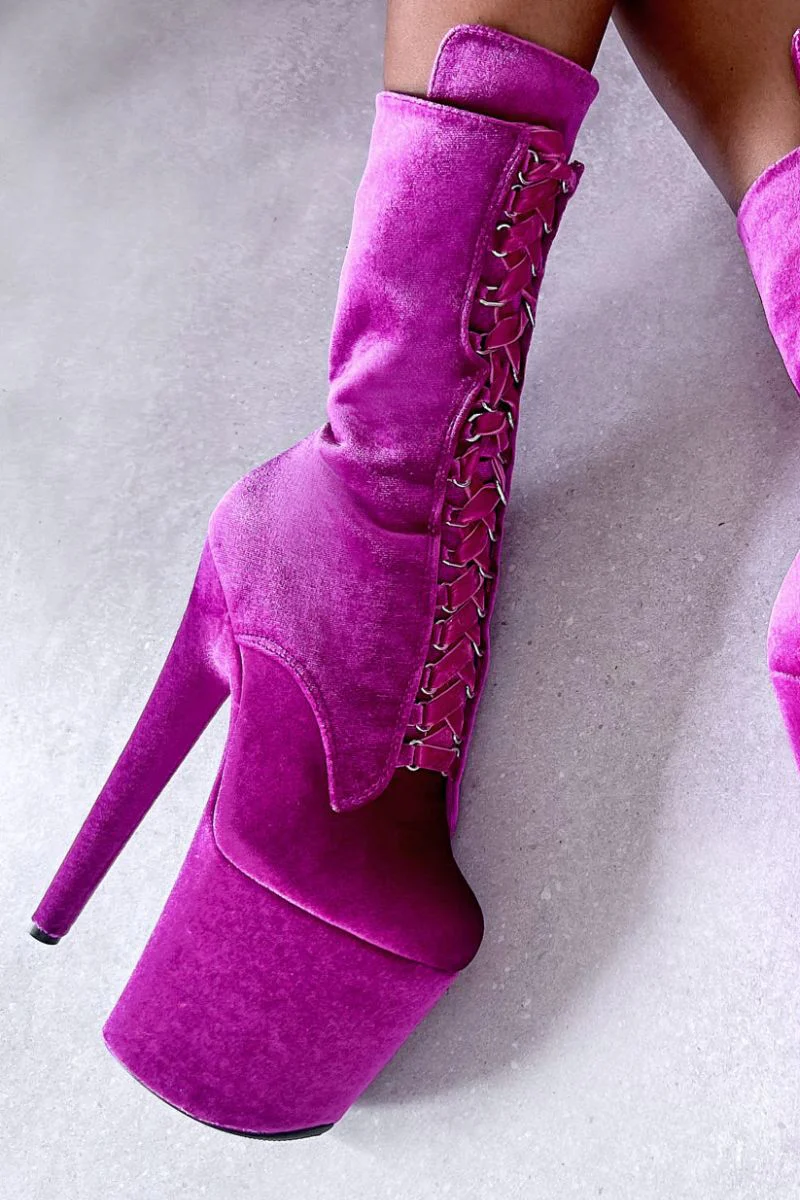 Hella Heels High BabyDoll 8inch Boots - Cabaret - Image 4