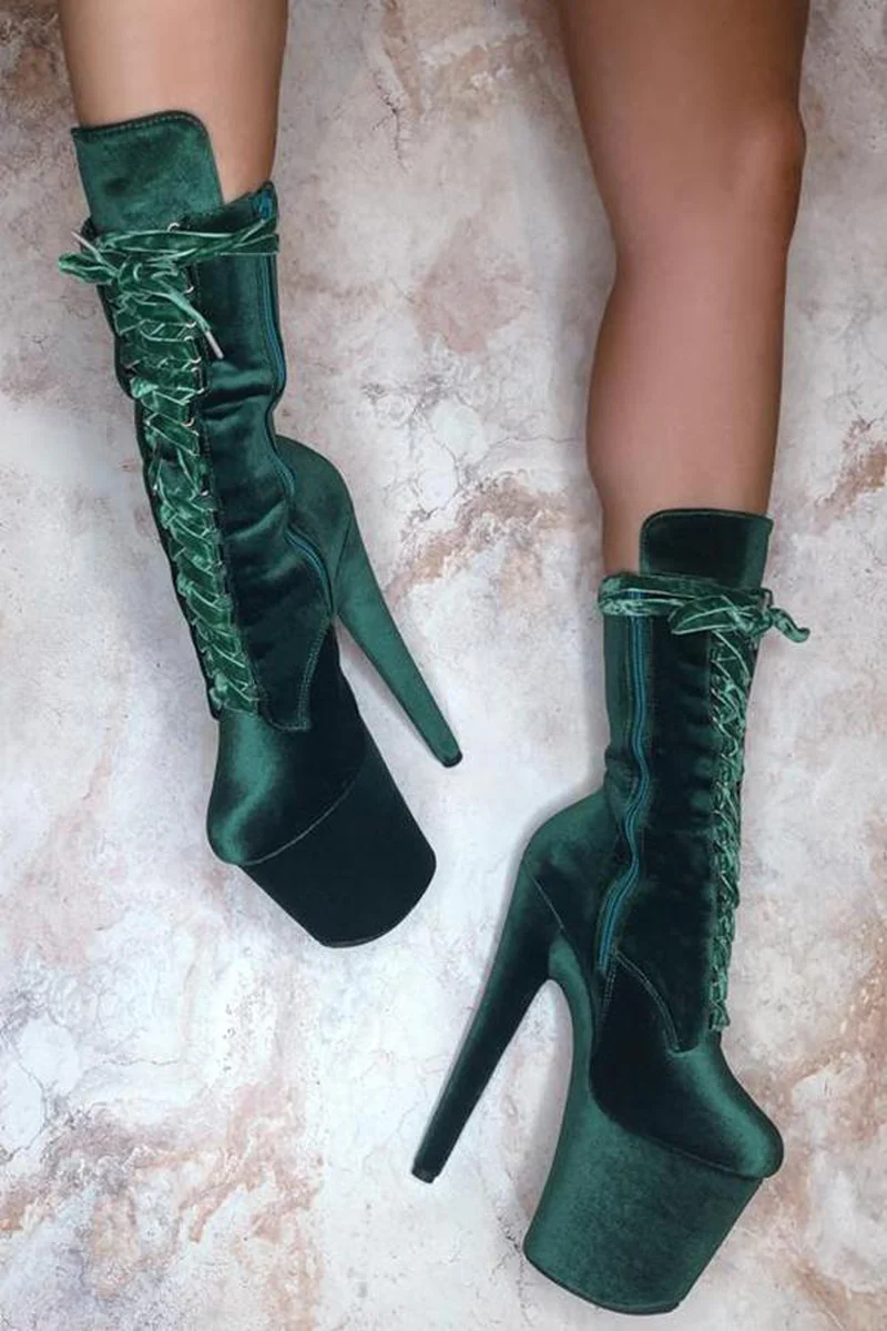 Hella Heels High BabyDoll 8inch Boots - NY Gangster - Image 3