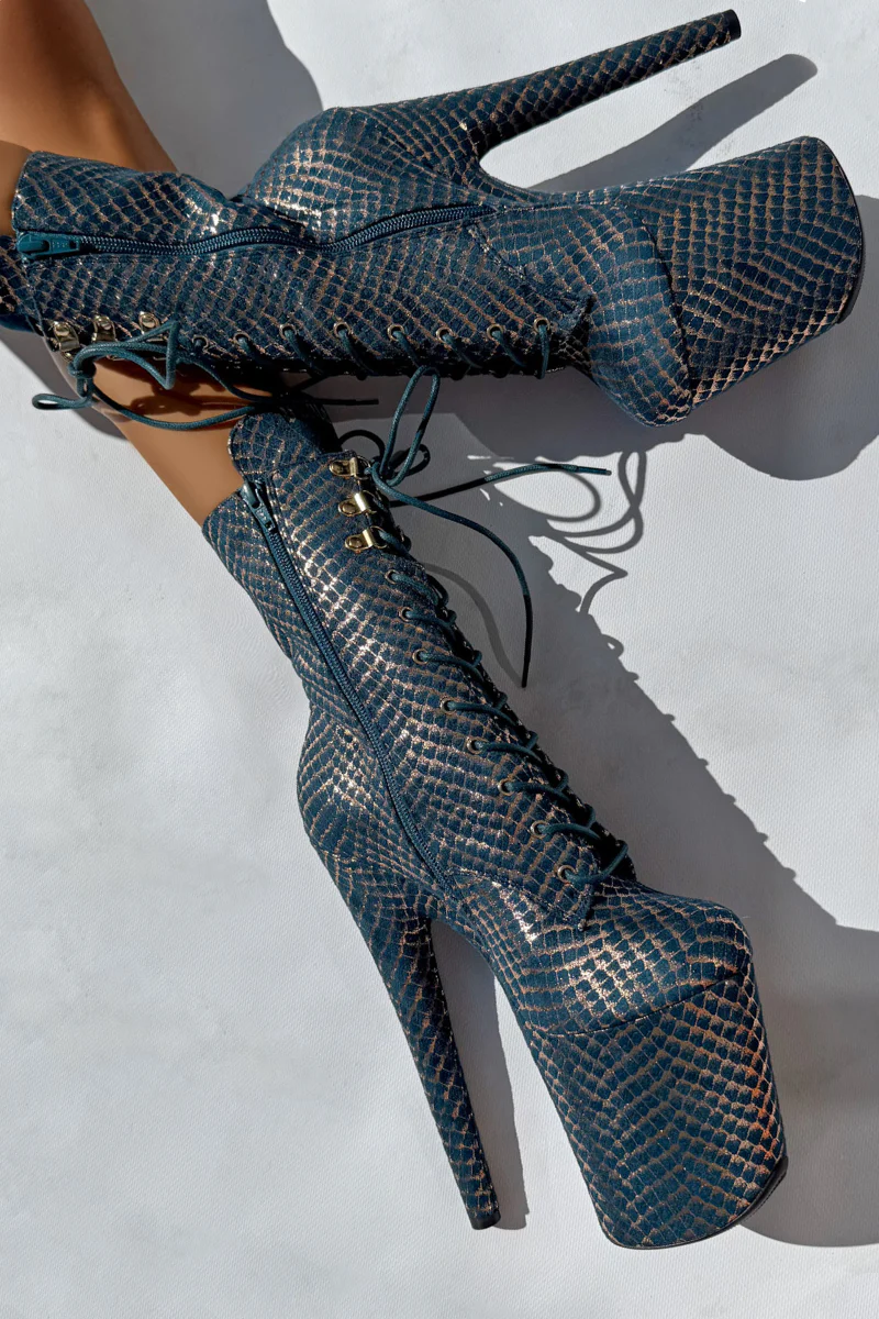 Hella Heels Khaleesi 8inch Boots - Teal