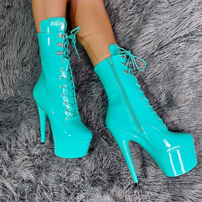 Hella Heels LipKit 7inch Boots - Minted - Image 3