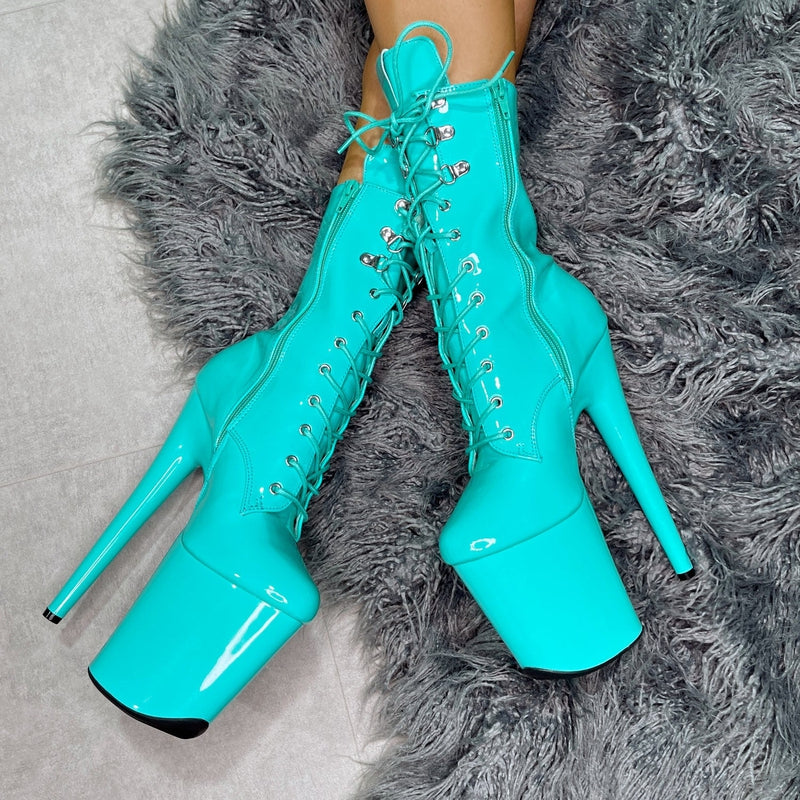 Hella Heels LipKit 8inch Boots - Minted - Image 3