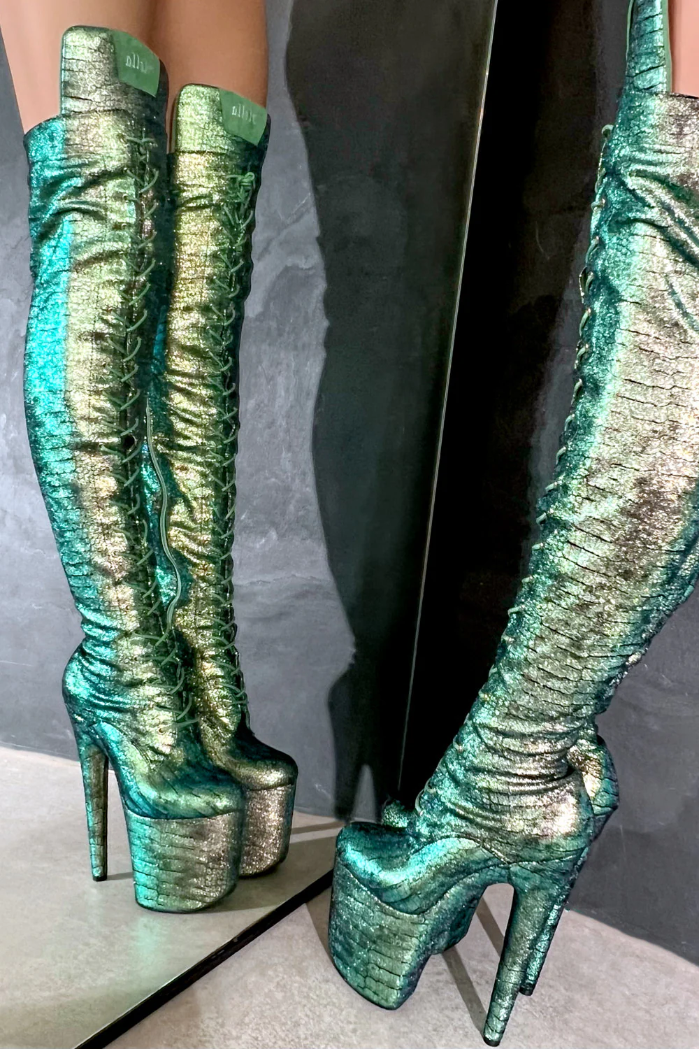 Hella Heels Mermaid Thigh High Front Lace 8inch Boots - Dreams - Image 4