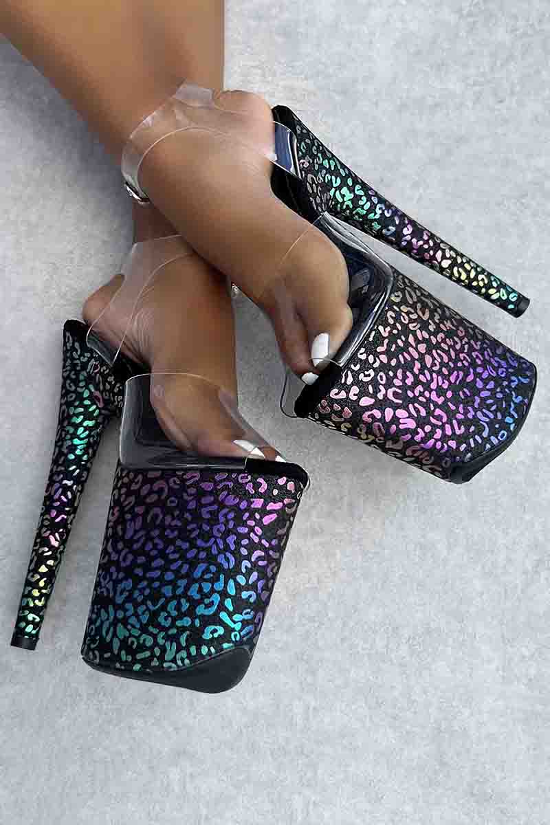 Hella Heels Moonlight Leopard 8inch Classic Stilettos - Iridescent - Image 2