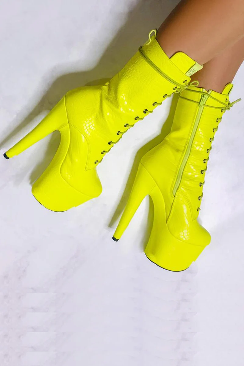 Hella Heels OH SNAP 7inch Boots - Yellow - Image 2