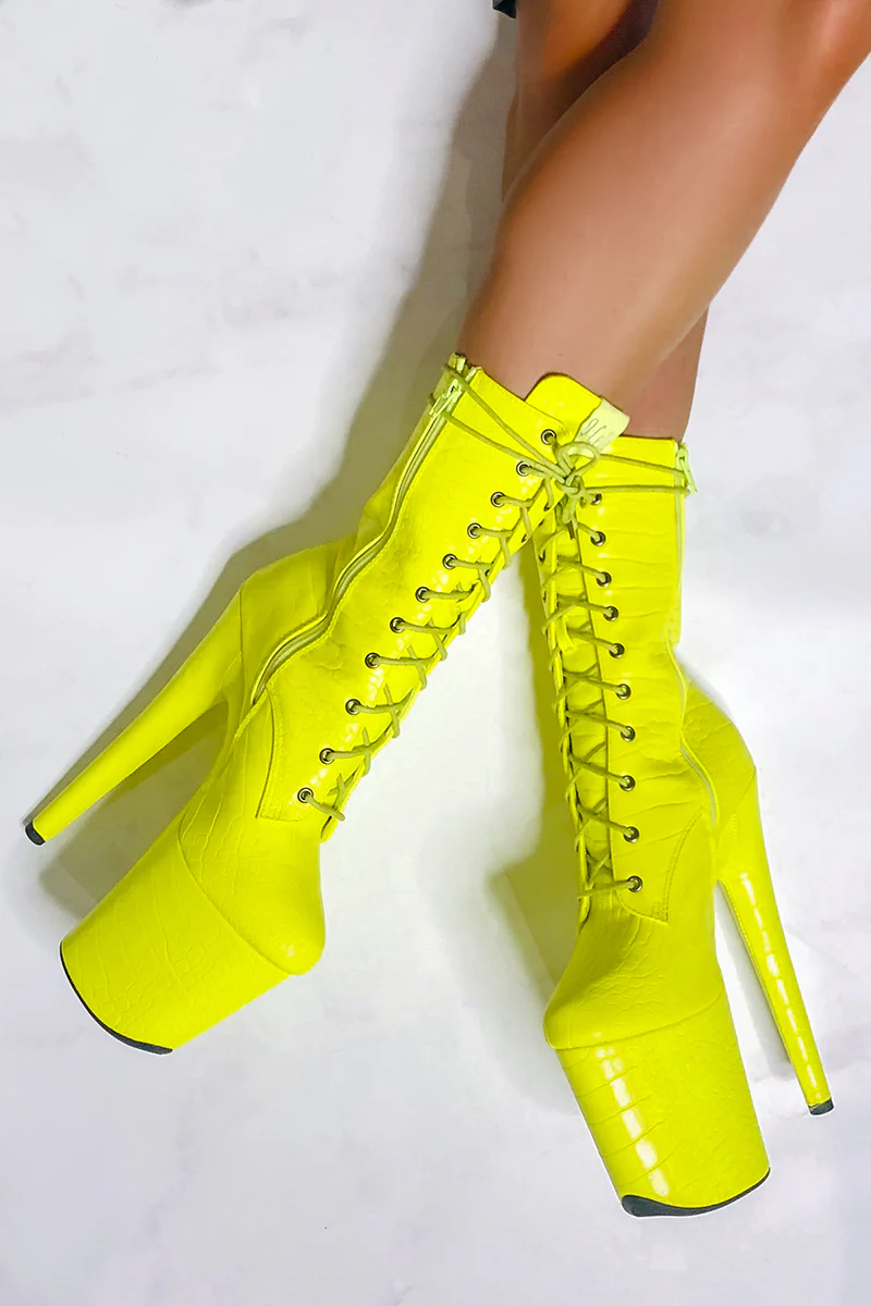 Hella Heels OH SNAP 8inch Boots - Yellow - Image 2