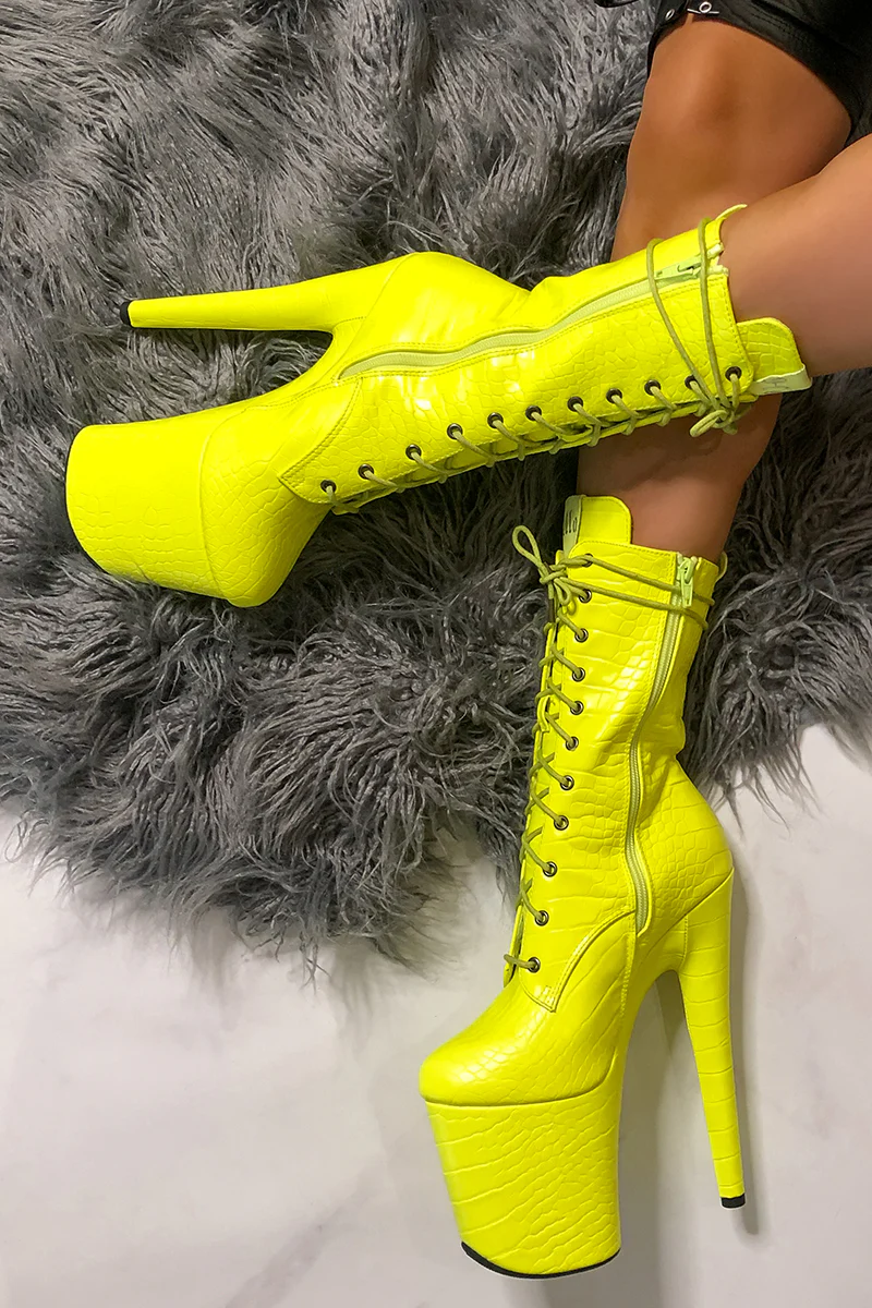 Hella Heels OH SNAP 8inch Boots - Yellow - Image 3