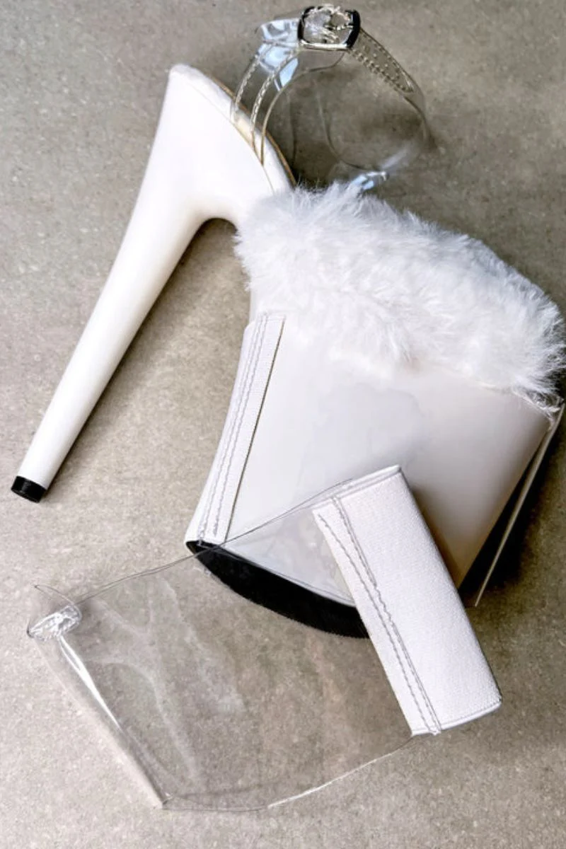 Hella Heels Stiletto & Open Toe 7inch Shoe Protectors - Clear & White - Image 2