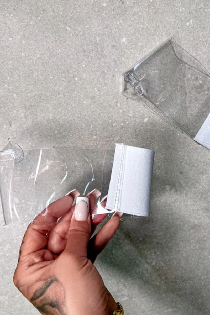 Hella Heels Stiletto & Open Toe 7inch Shoe Protectors - Clear & White - Image 3