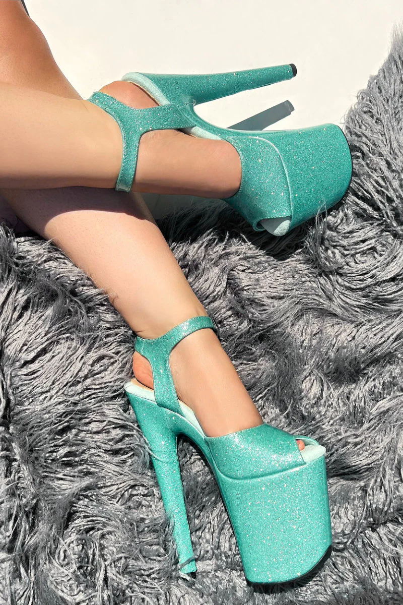 Hella Heels The Glitterati 8inch Stilettos - Baby Blues - Image 4