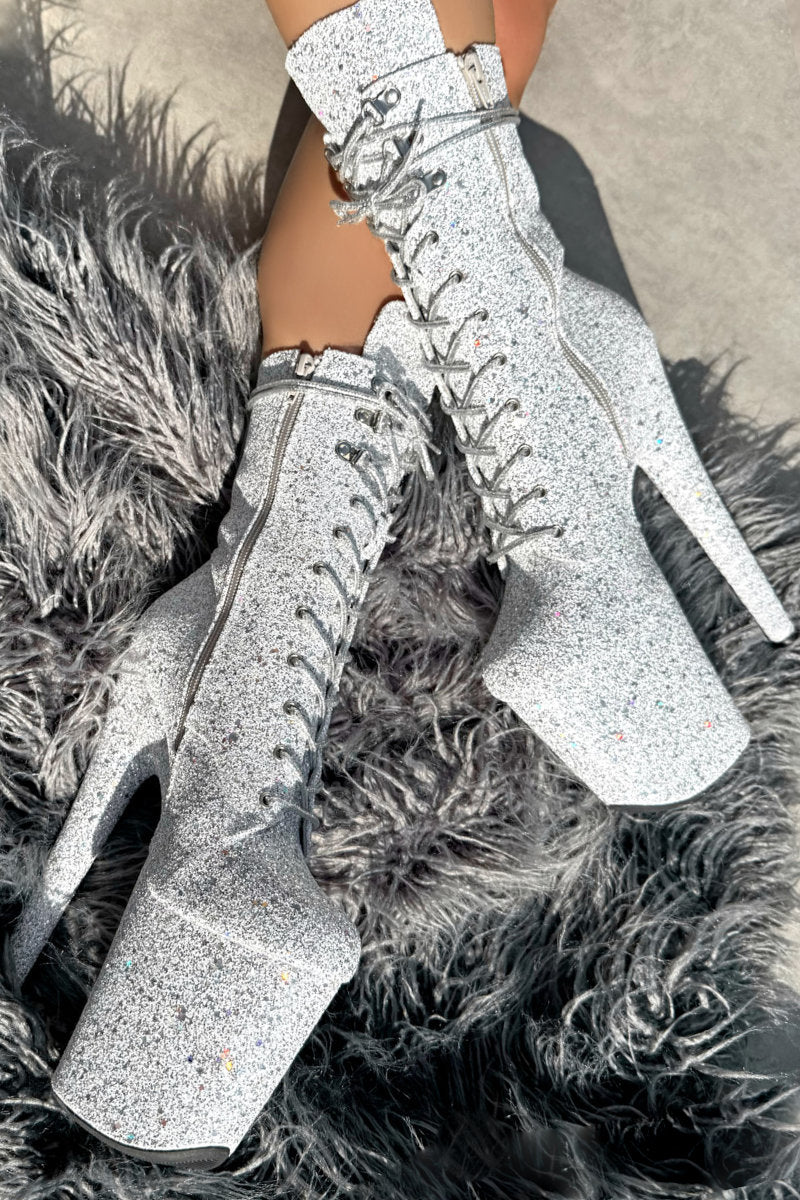 Hella Heels The Glitterati XTRA 8inch Boots - Fairy Dust - Image 2
