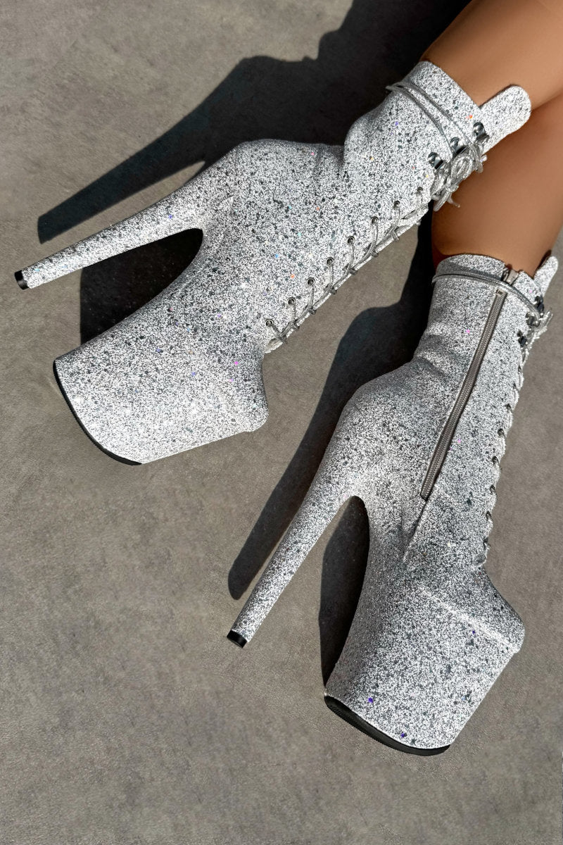 Hella Heels The Glitterati XTRA 8inch Boots - Fairy Dust - Image 4