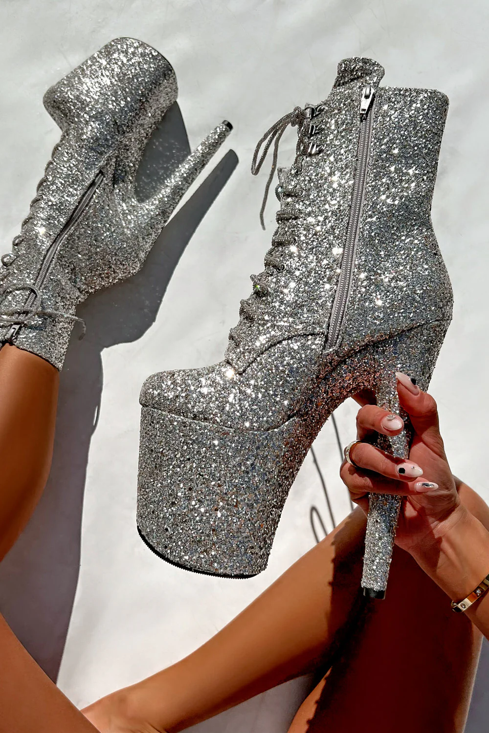 Hella Heels The Glitterati XTRA 8inch Boots - Monroe