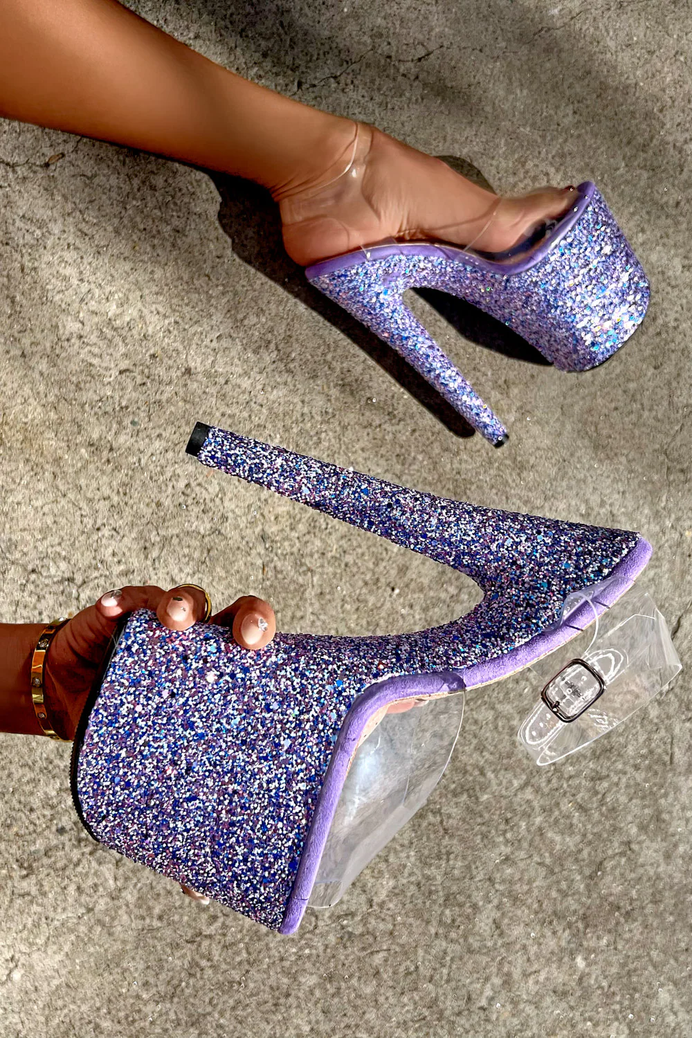 Hella Heels The Glitterati XTRA 8inch Classic Stilettos - Confetti - Image 5