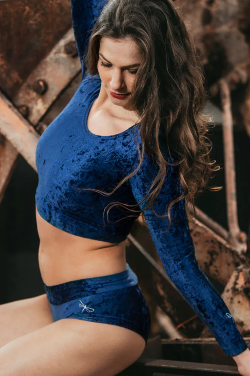 Dragonfly Hot Pants - Velvet Blue - Image 3