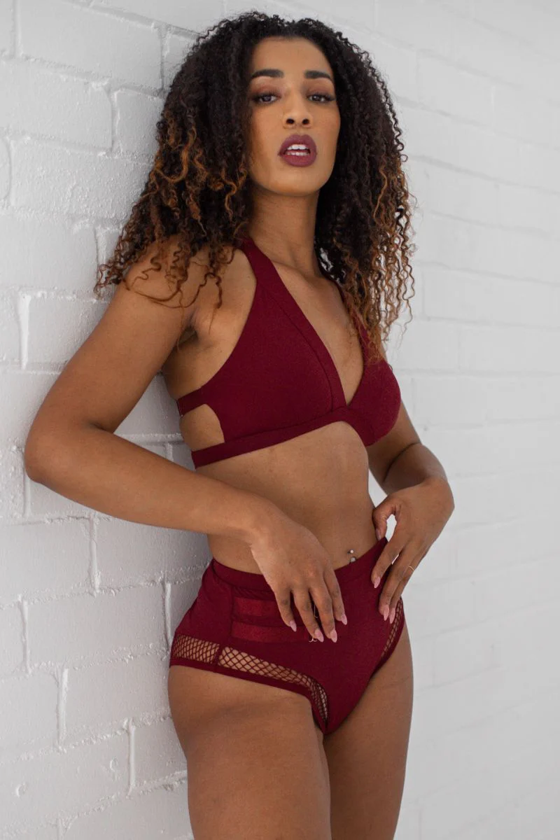 Tatiana Active Isla Top - Burgundy - Image 4