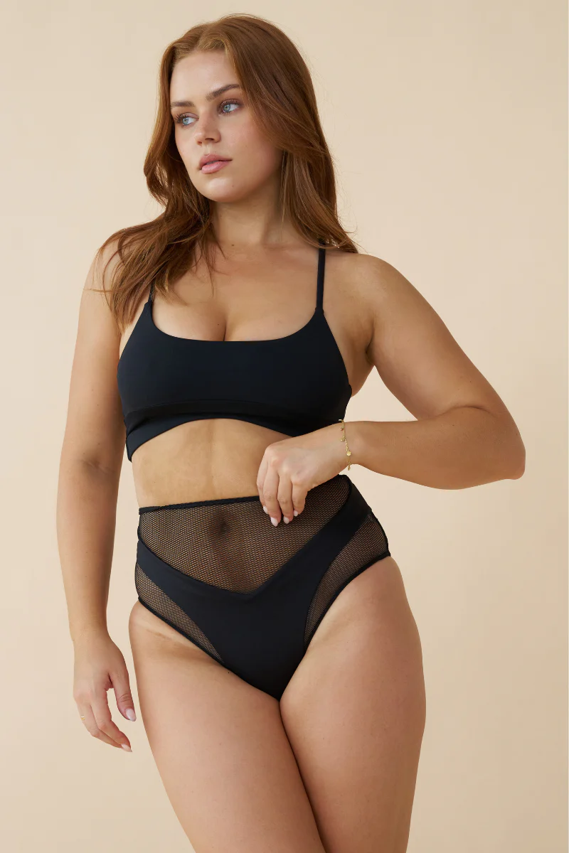 Lunalae Blake High Waist Shorts - Black Mesh - Image 5