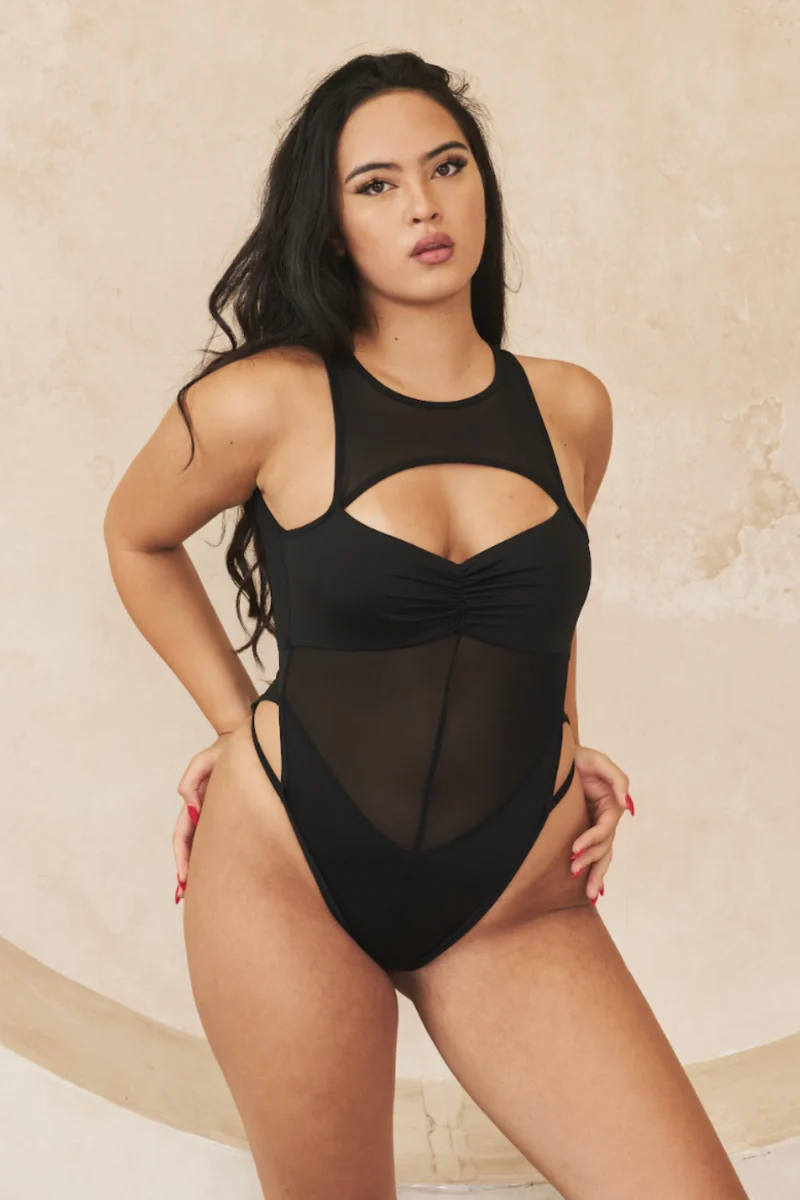 Lunalae Charlie Bodysuit - Black Mesh - Image 3