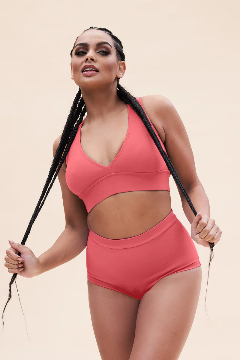 Lunalae Courtney V Neck Top - Recycled Watermelon - Image 3