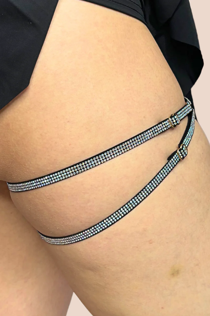 Lunalae Diamante Leg Garter - Silver - Image 2