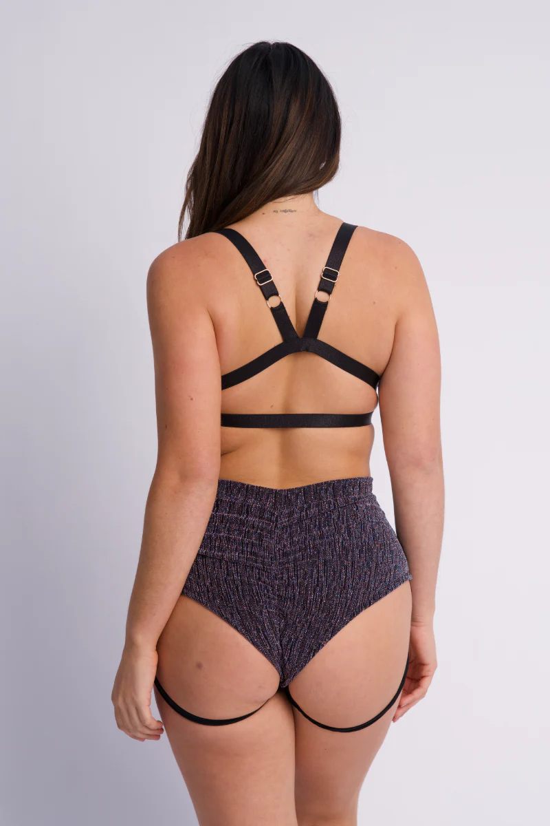 Lunalae Follow Me Bra - Blue Rose Gold Lurex - Image 2