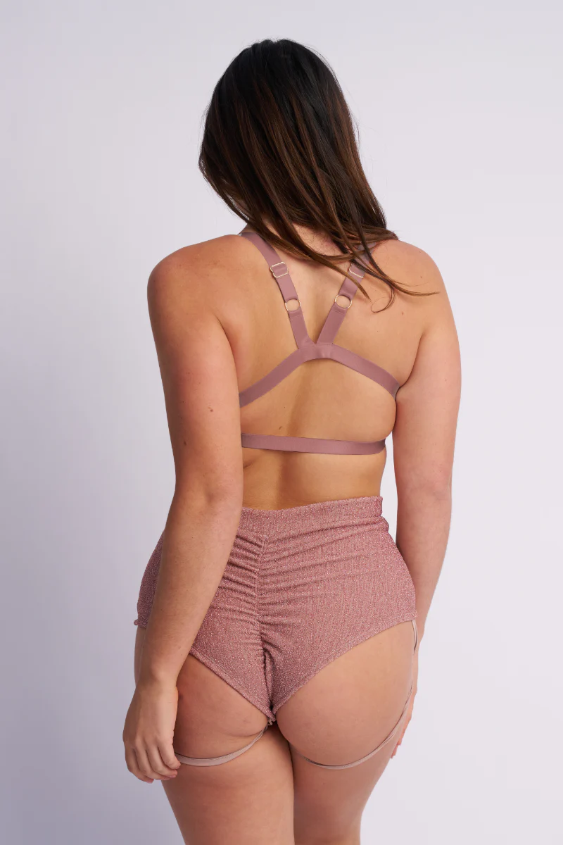 Lunalae Follow Me Bra - Rose Gold Lurex - Image 2