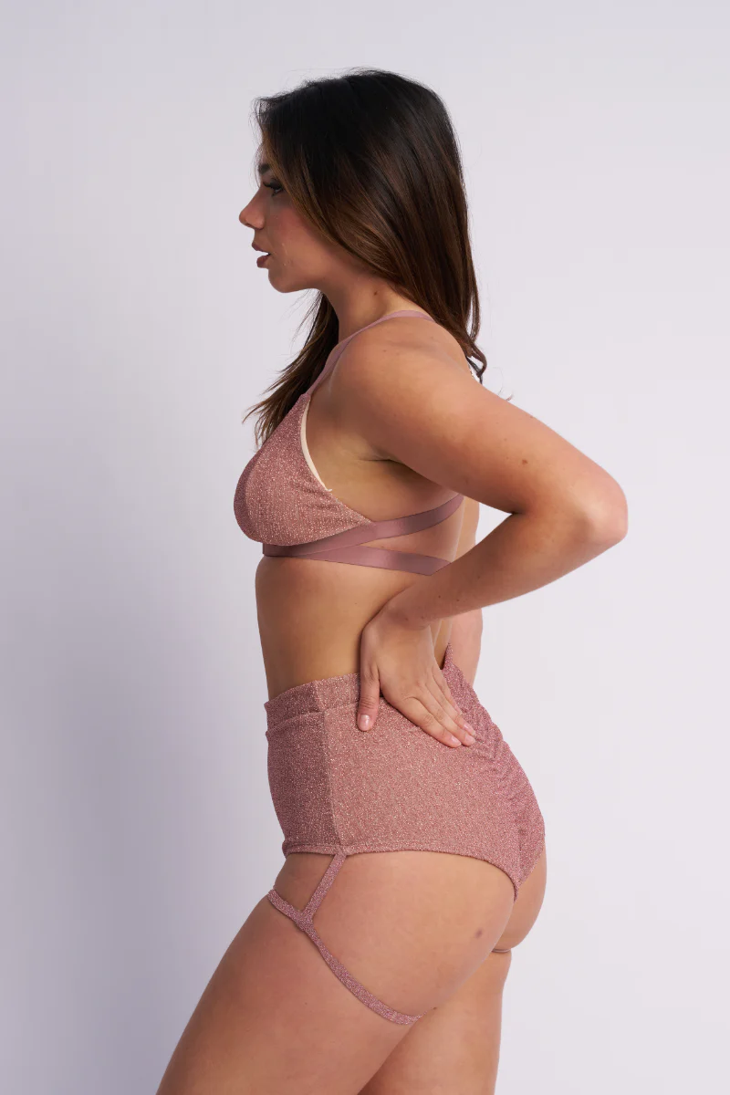 Lunalae Follow Me Bra - Rose Gold Lurex - Image 3