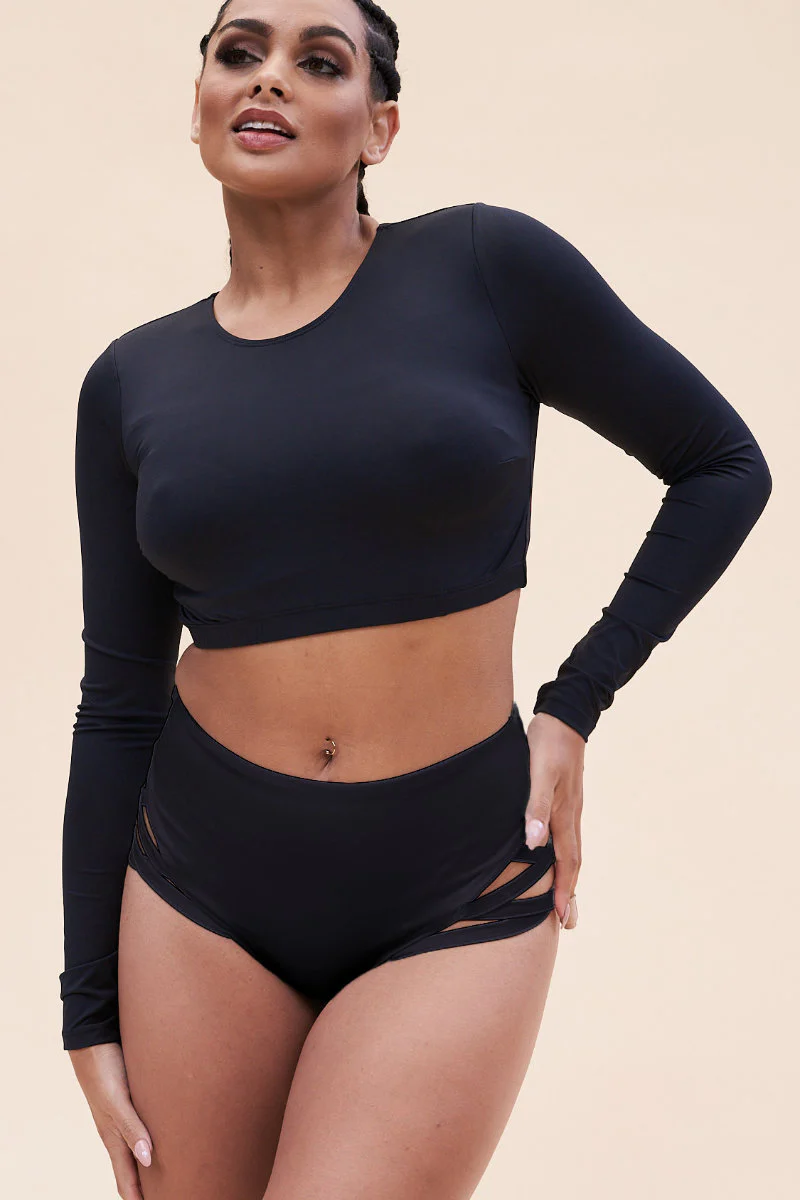 Lunalae Gia Long Sleeved Top - Recycled Black - Image 2