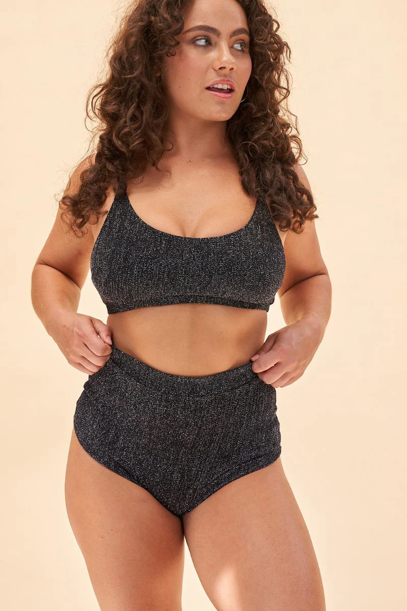 Lunalae High Waist Shorts - Crystal Black - Image 5