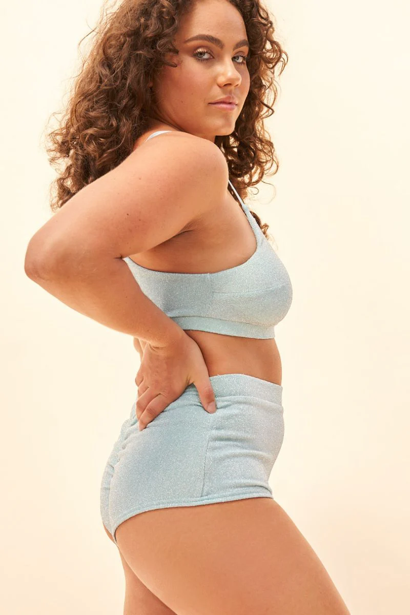 Lunalae High Waist Shorts - Crystal Blue - Image 3