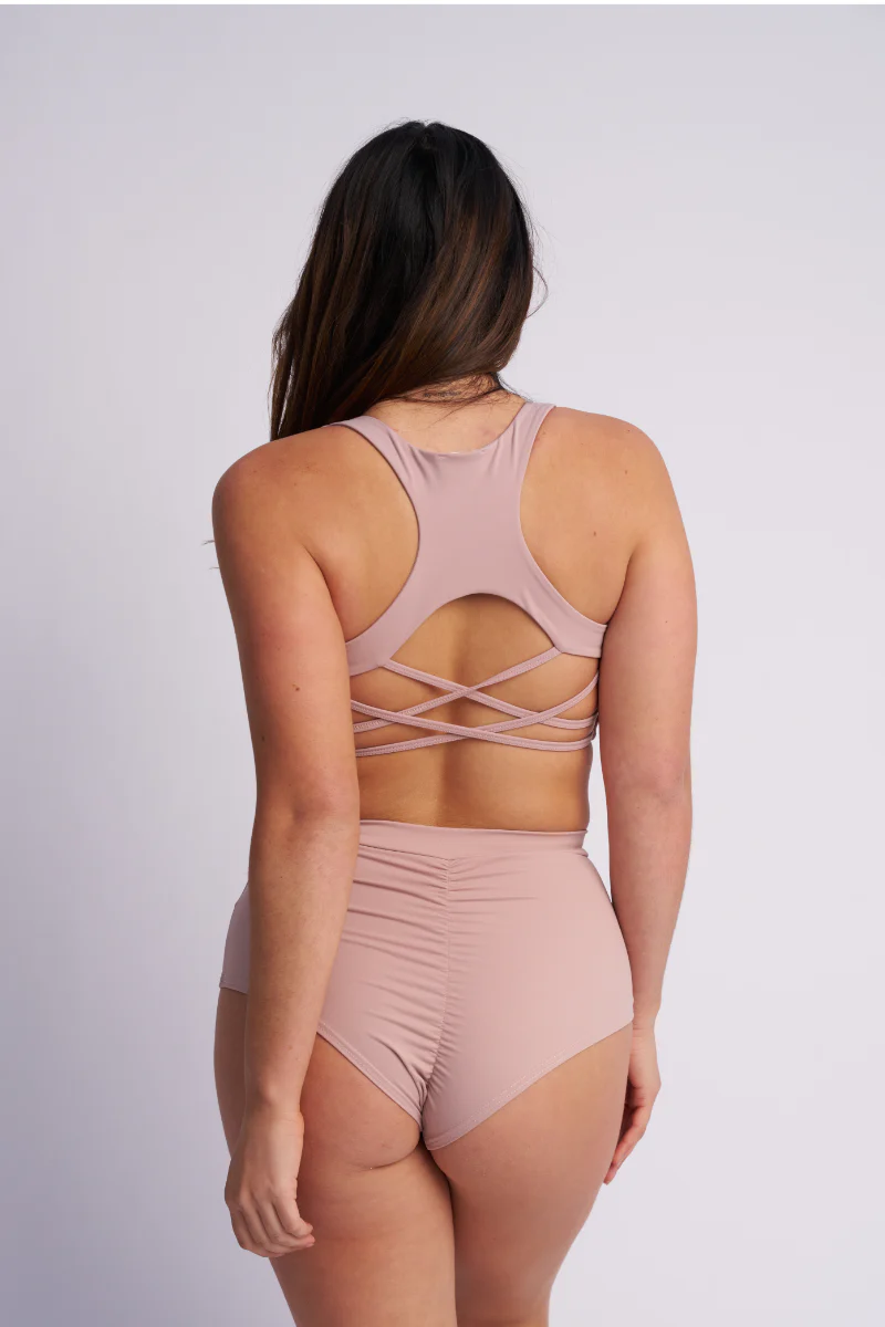 Lunalae High Waist Shorts - Taupe - Image 2