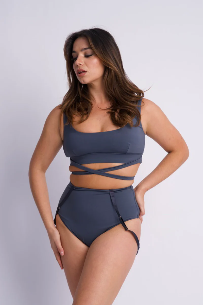 Lunalae Kehlani High Waist Bottoms - Steel Blue - Image 2
