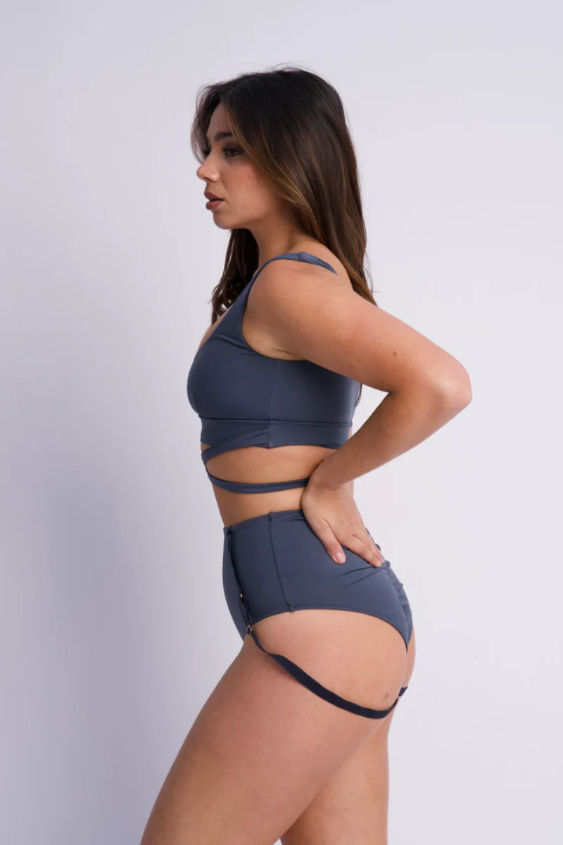 Lunalae Kehlani High Waist Bottoms - Steel Blue - Image 3