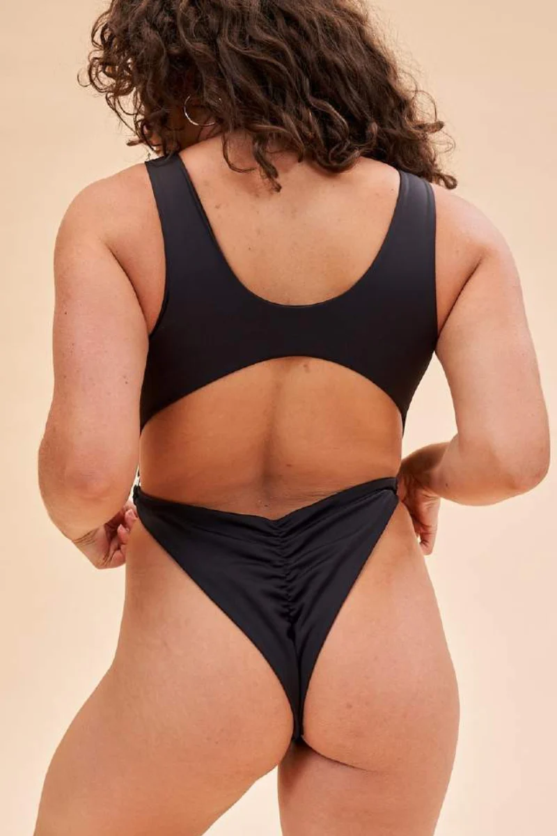 Lunalae Kenzie High Cut Bodysuit - Black - Image 2