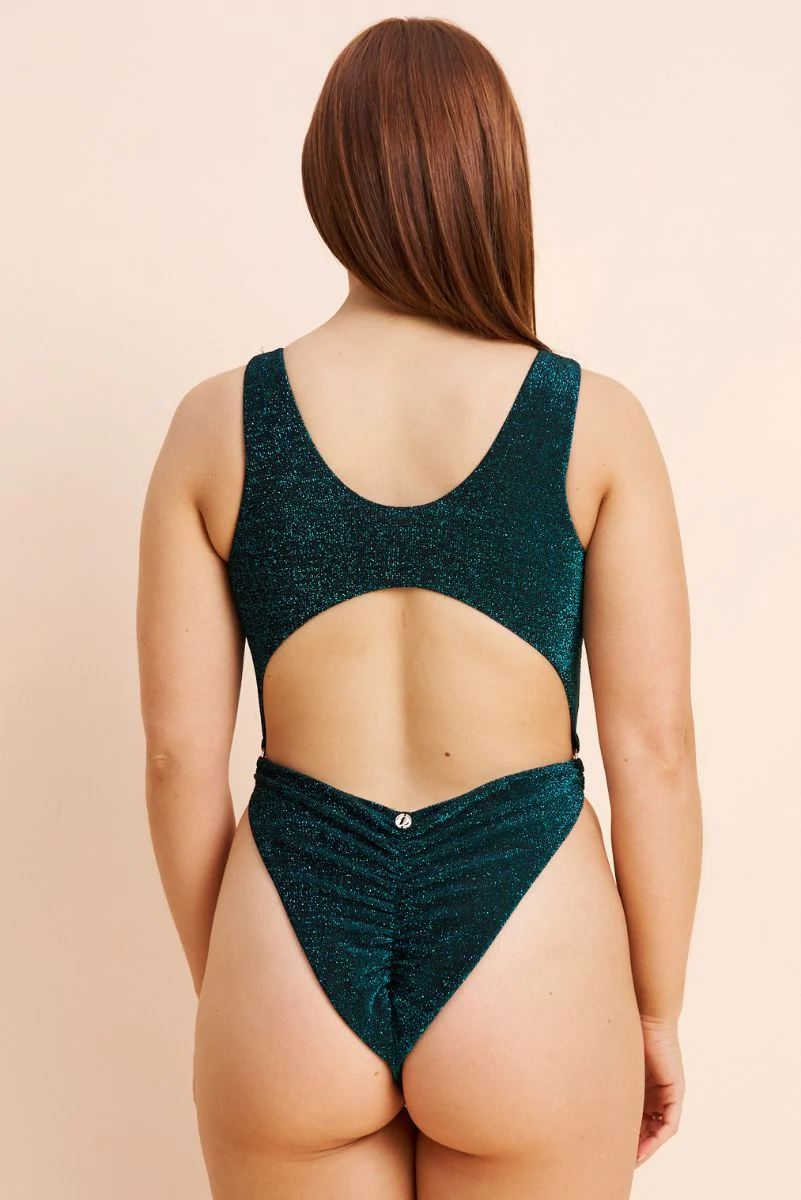 Lunalae Kenzie High Cut Bodysuit - Ocean Shimmer - Image 2