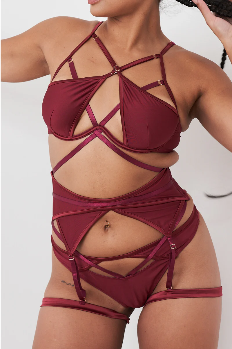 Lunalae Intimates Lauren Structured Suspender - Recycled Wine - Image 4