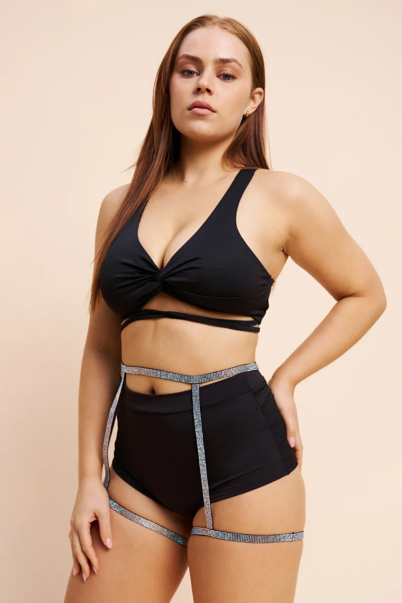Lunalae Luxe Diamante Garter Belt - Silver - Image 4